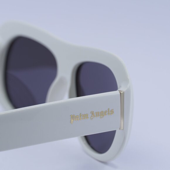 Palm Angels PERI103 ELFIN 0107 Sunglasses White Aviator Frame, Grey Lenses - Picture 8 of 9